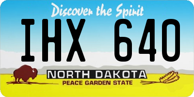 ND license plate IHX640