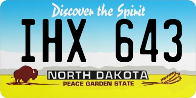 ND license plate IHX643