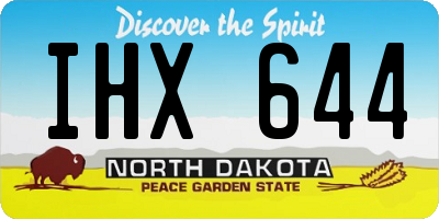 ND license plate IHX644