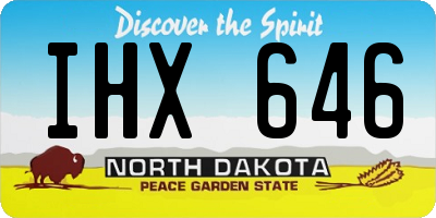 ND license plate IHX646