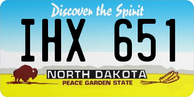 ND license plate IHX651