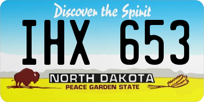 ND license plate IHX653