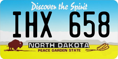 ND license plate IHX658