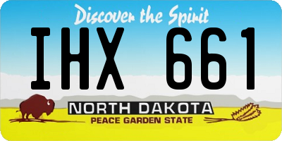ND license plate IHX661