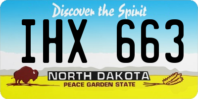 ND license plate IHX663