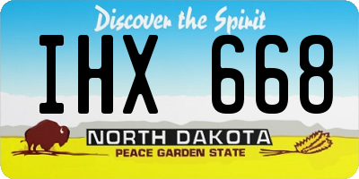 ND license plate IHX668