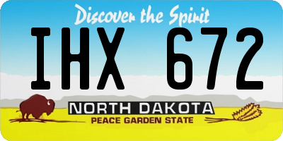 ND license plate IHX672