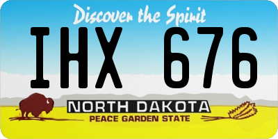 ND license plate IHX676