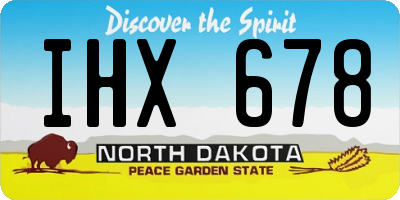 ND license plate IHX678