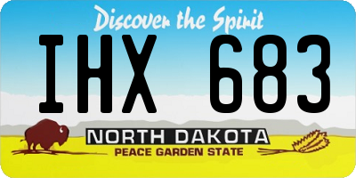 ND license plate IHX683