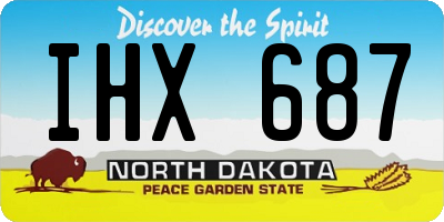 ND license plate IHX687