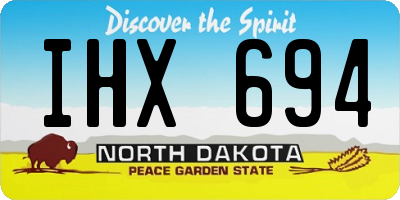 ND license plate IHX694