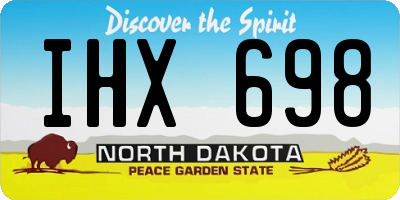 ND license plate IHX698