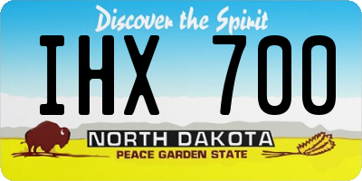ND license plate IHX700