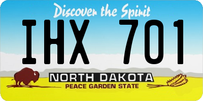 ND license plate IHX701