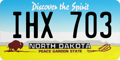 ND license plate IHX703