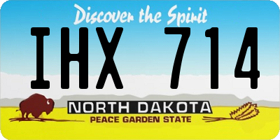 ND license plate IHX714