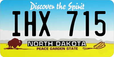 ND license plate IHX715