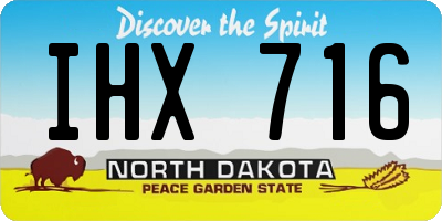 ND license plate IHX716