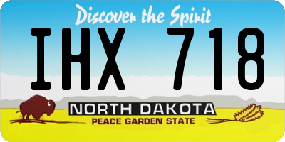 ND license plate IHX718