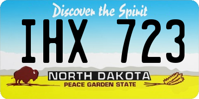 ND license plate IHX723