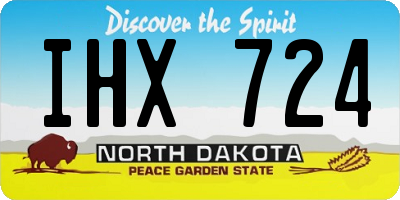 ND license plate IHX724