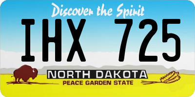 ND license plate IHX725