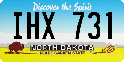 ND license plate IHX731