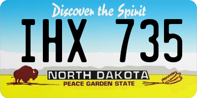 ND license plate IHX735