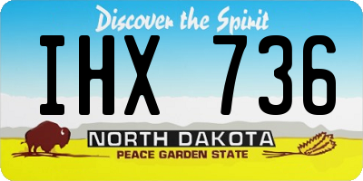 ND license plate IHX736