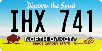 ND license plate IHX741