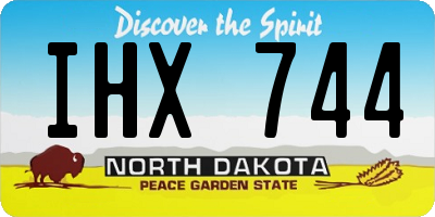 ND license plate IHX744