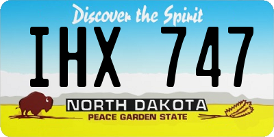 ND license plate IHX747