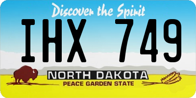 ND license plate IHX749