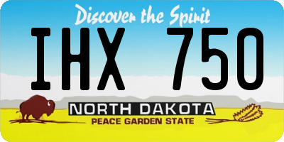 ND license plate IHX750
