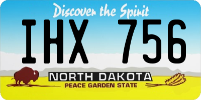 ND license plate IHX756