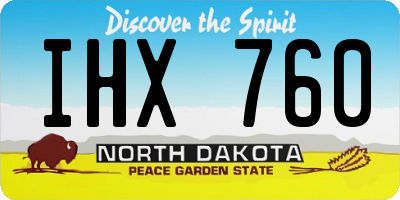 ND license plate IHX760