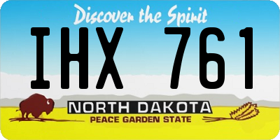 ND license plate IHX761