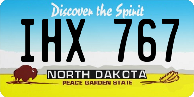 ND license plate IHX767