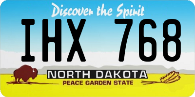 ND license plate IHX768