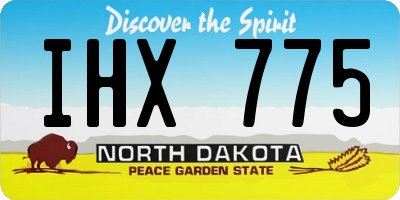 ND license plate IHX775