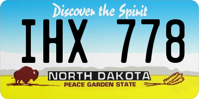 ND license plate IHX778