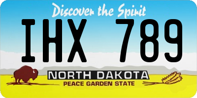 ND license plate IHX789
