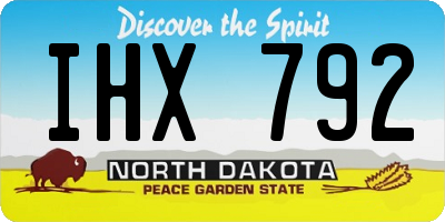 ND license plate IHX792