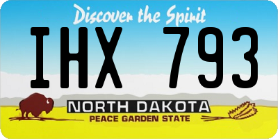 ND license plate IHX793
