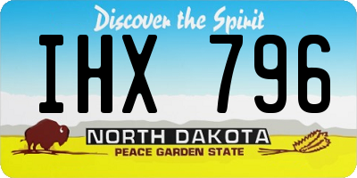 ND license plate IHX796