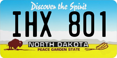ND license plate IHX801