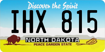 ND license plate IHX815