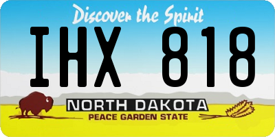 ND license plate IHX818
