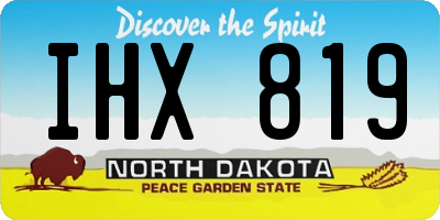 ND license plate IHX819
